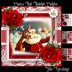 Santa And Rudolph Selfie Card Front Kit