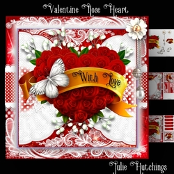 Valentine Rose Heart Card Front Kit