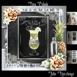 Pina Colada Cocktail Card Front Kit