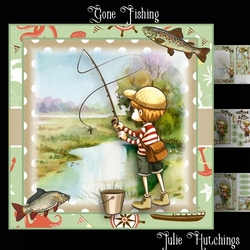 Gone Fishing Card Front Kit with ages 4-8