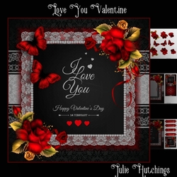 Love You Valentine Card Front Kit