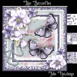 Lilac Butterflies Card Front Kit