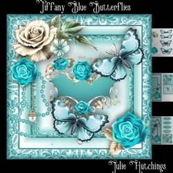 Tiffany Blue Flutters Card Front kit