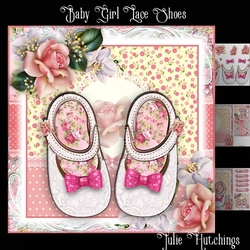 Baby Girl Lace Shoes Card Front Kit