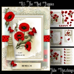Beautiful A5 The Red Poppies Card Front Kit