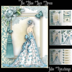 The Blue Lace Dress A5 card front