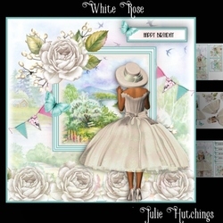 White Rose Dreams Card Front Kit