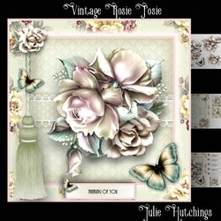 Vintage Rosie Posie Card Front Kit