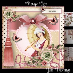 Vintage Lady 2 Card Front Kit
