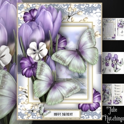 A5 Crocus Flutters Card Front Kit