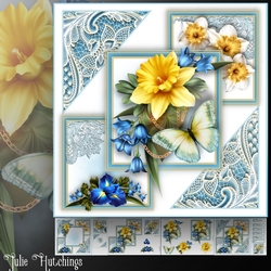 Spring Flora And Lace Card Front Kit