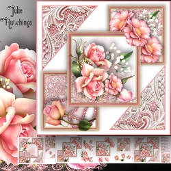 Pink Roses And Lace Card Front Kit
