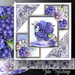 Hydrangea And Lace Card Front kit