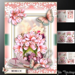 A5 Cherry Blossom Teacup Card Kit