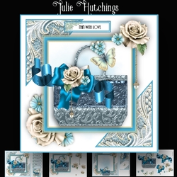 Beautiful Blue Handbag Card Kit
