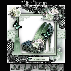 Black and Mint Shoes Card Kit