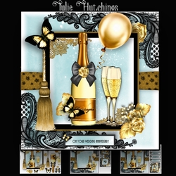 Champagne Wishes Card Front Kit