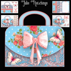 Blue And Pink Lace Handbag Card 