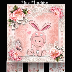 Baby Girl Bunny Hat Card Kit