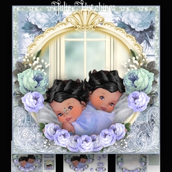 Baby Boy Twins card Kit