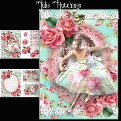 A5 Vintage Ballet Pink Rose