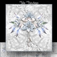 Snowflakes and lace blue poinsettia