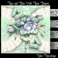 Lace And Blue Silk Rose Card Front Kit