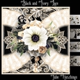 Black and Ivory Lace bouquet card front Kit