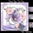 The Mixed Floral Teacup Card Front Kit
