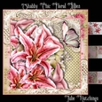 Shabby Chic Floral Lillies Card Front Kit
