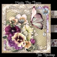 Shabby Chic Pansies Card Front Kit