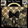 Black Lace Handbag Shaped Card Kit