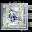 Lace and Blue Porceline Roses Card Front Kit