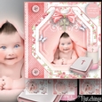 Christening Baby Girl Card Front Kit