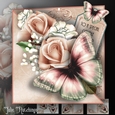 Pink rose Wedding Fold over Card Kit
