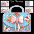 Blue And Pink Lace Handbag Card 