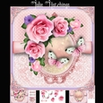 Pink Polka Dots and Lace Rose Card Kit