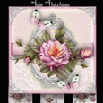 Vintage Polka Dot and vintage rose Card Kit