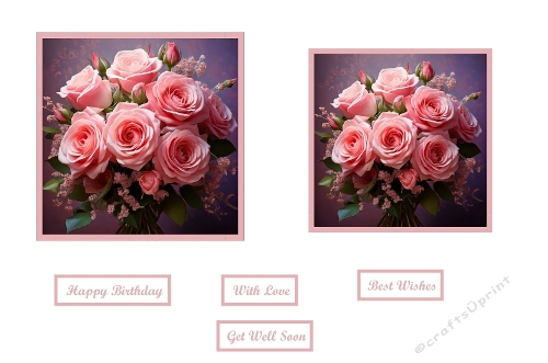 Beautiful Pink Roses Quick Cards