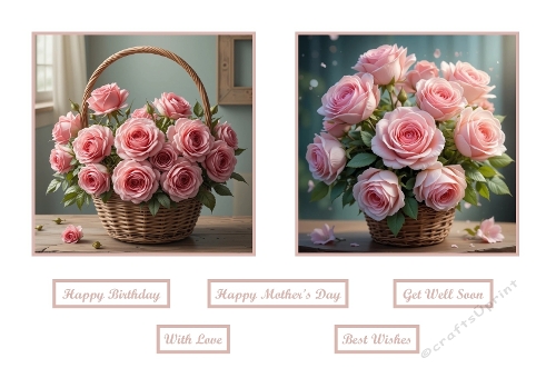 Beautiful Pink Rose Card Toppers