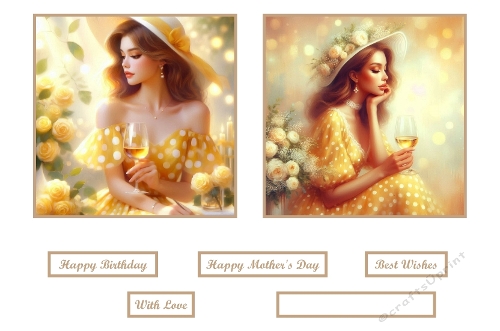 Lovely Lady in  Yellow and White polkadot dress.