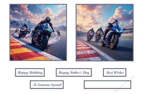 Motorcycle Racing Card Toppers.