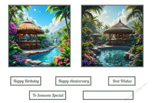 Tiki Bar Card Toppers.