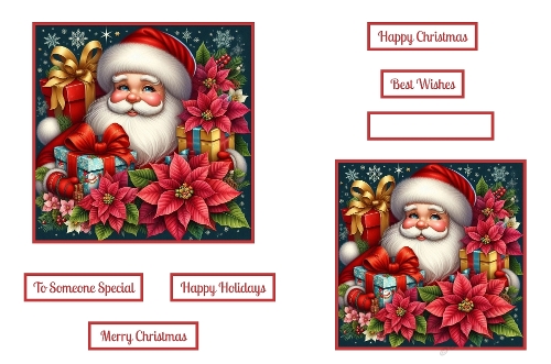Santa and Poinsettias Toppers.