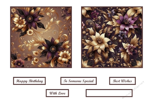 Gold And Purple Floral Background Toppers.