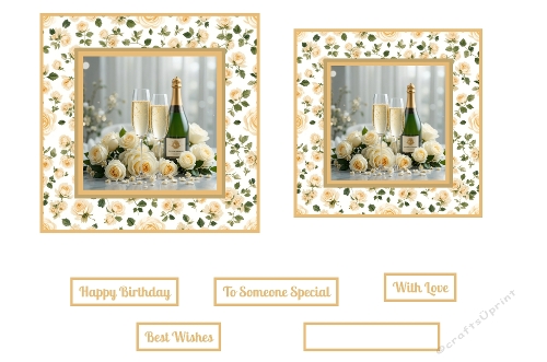 Champagne and Cream Roses Toppers.