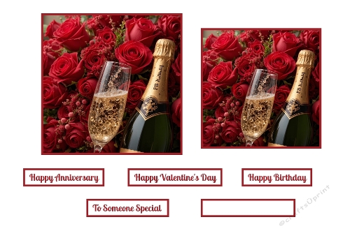 Champagne And Red Roses.