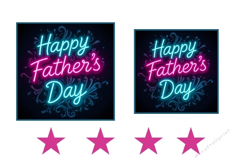 Happy  Fathers Day In Neon Toppers.