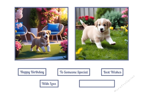 Cute Puppies In The Garden Toppers.