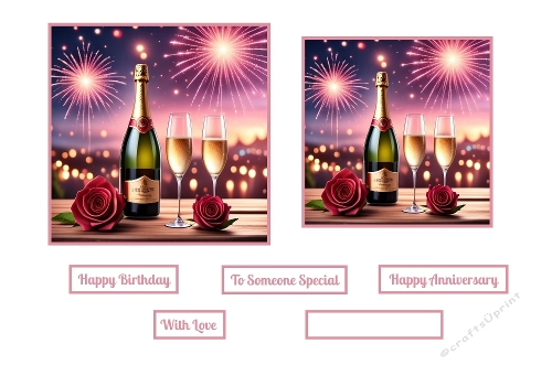 Red Roses And Champagne Toppers.